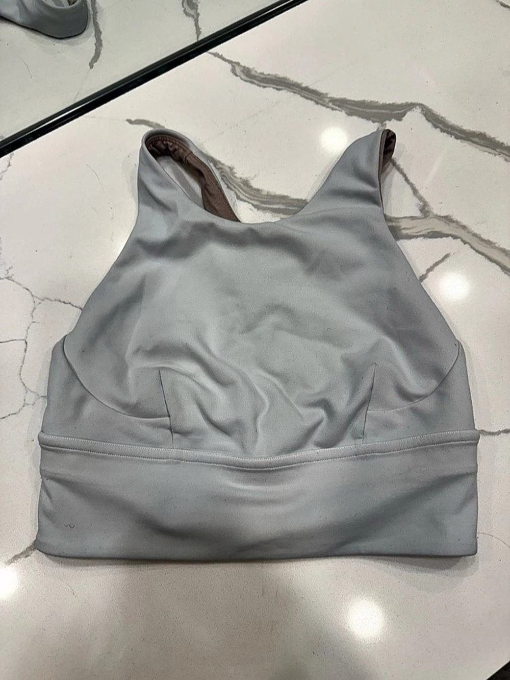 Lululemon Energy Bra Long Line Bikini Top in white sz4